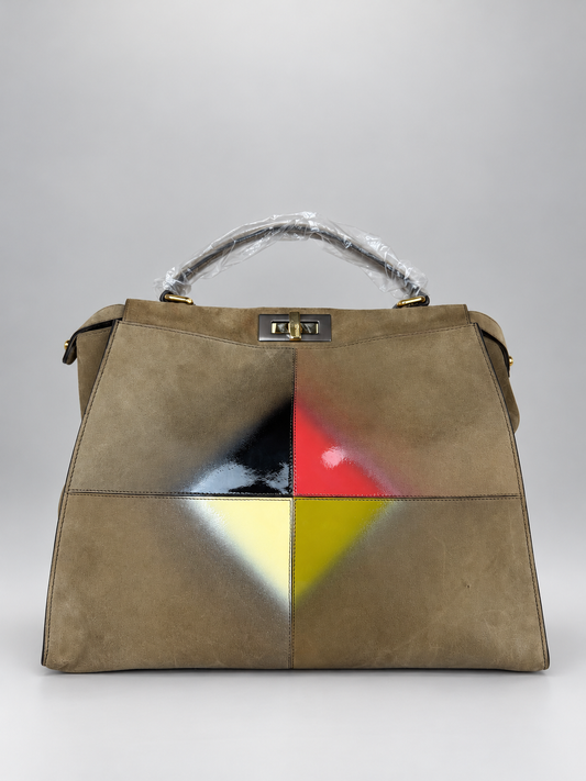 FENDI Suede Peekaboo Brown