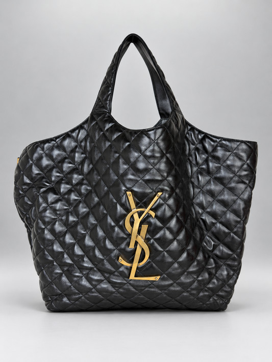 Saint Laurent Icare quilted leather maxi tote black