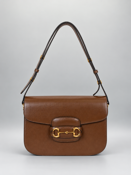GUCCI Azalea Calfskin Leather 1955 Horsebit Shoulder Bag