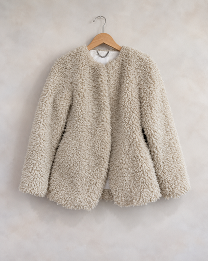ALIGNE, Faux Shearling Jacket, S on a wooden hanger