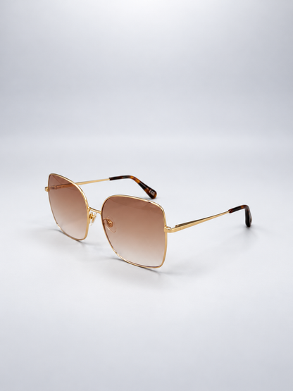 Sunglasses photographed against a soft light gray studio background